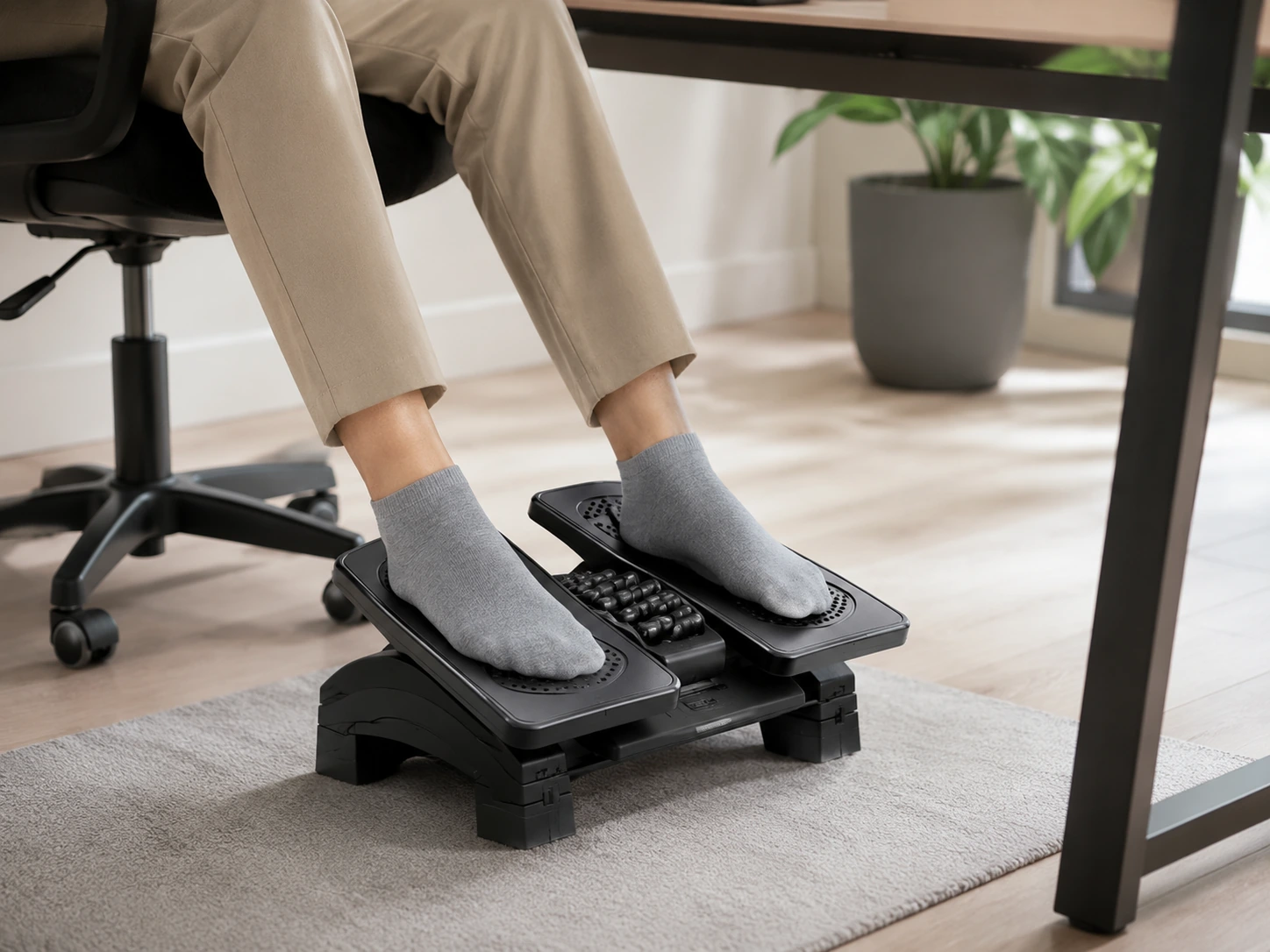 HUANUO Adjustable Split-Leg Foot Rest Under Desk