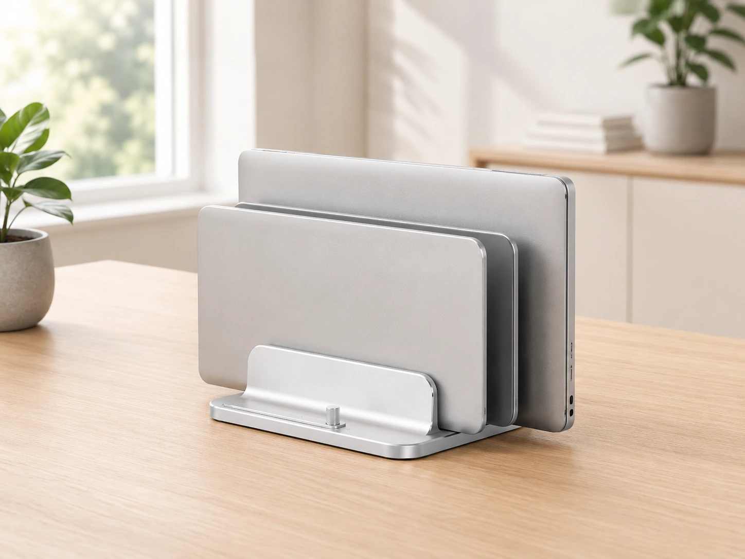 OMOTON Dual Aluminum Vertical Laptop Stand