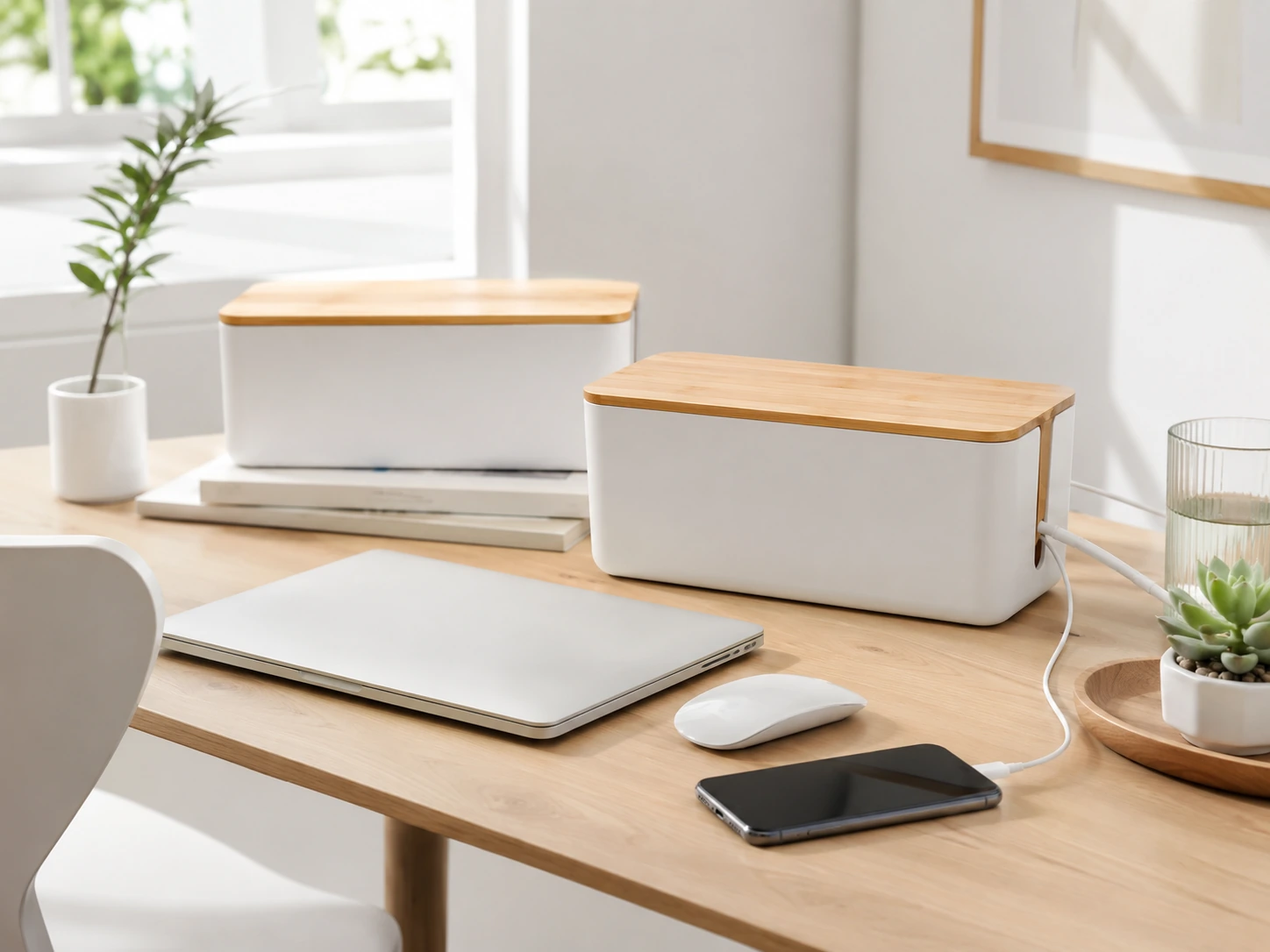Chouky 2-Pack Wooden Style Cable Box