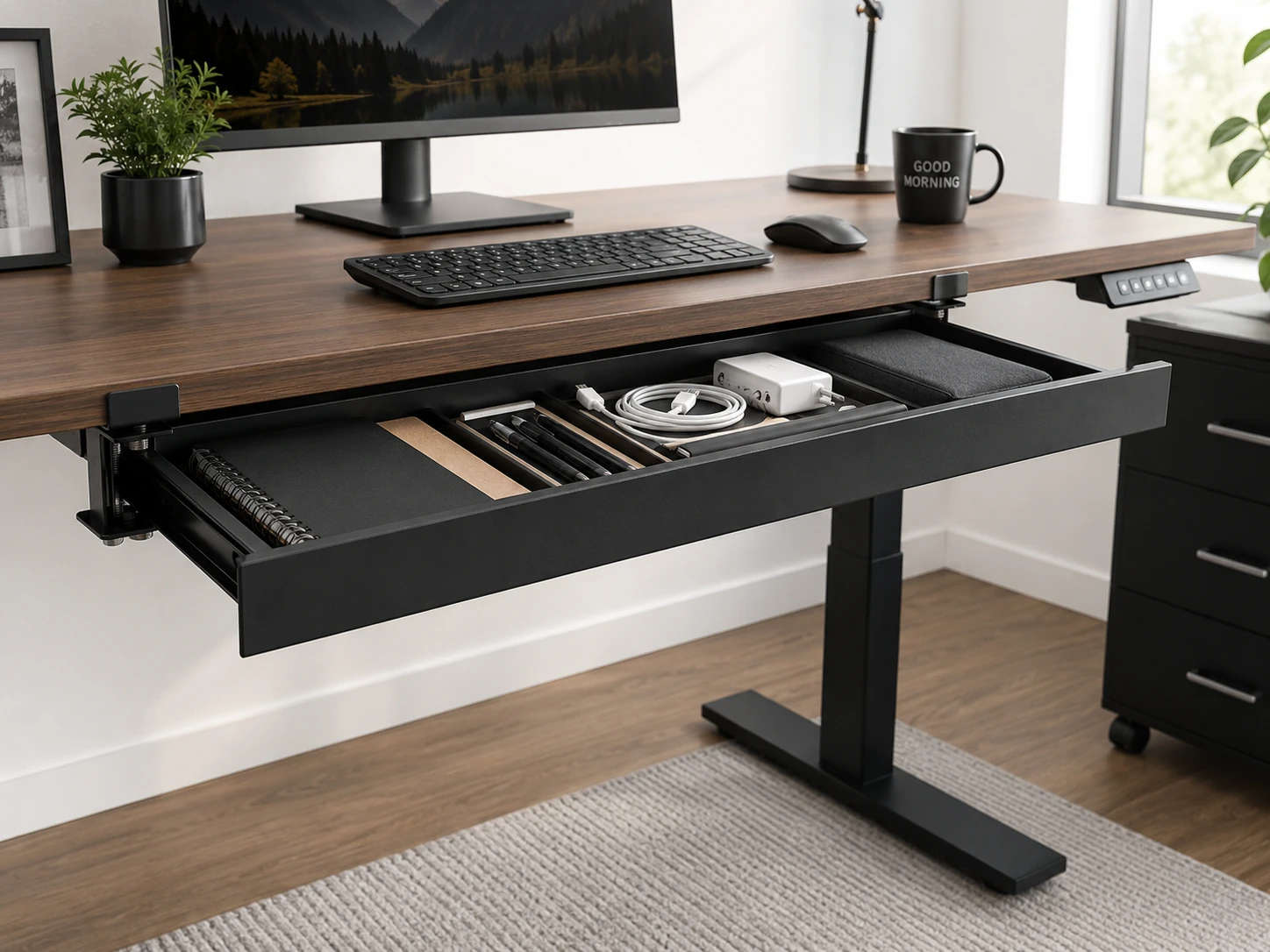 VIVO 22 inch Clamp-On Sliding Pull-Out Under Desk Drawer, Alloy Steel, Sit-Stand Compatible