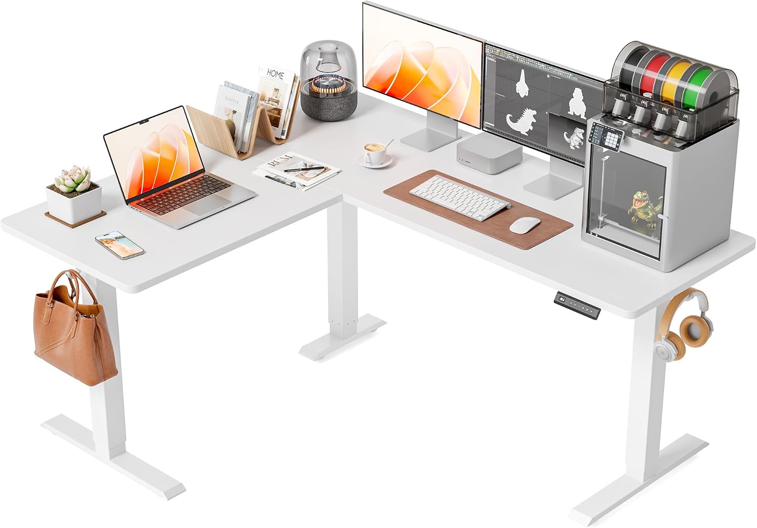 FEZIBO L-Shaped Standing Desk 63x55 inch