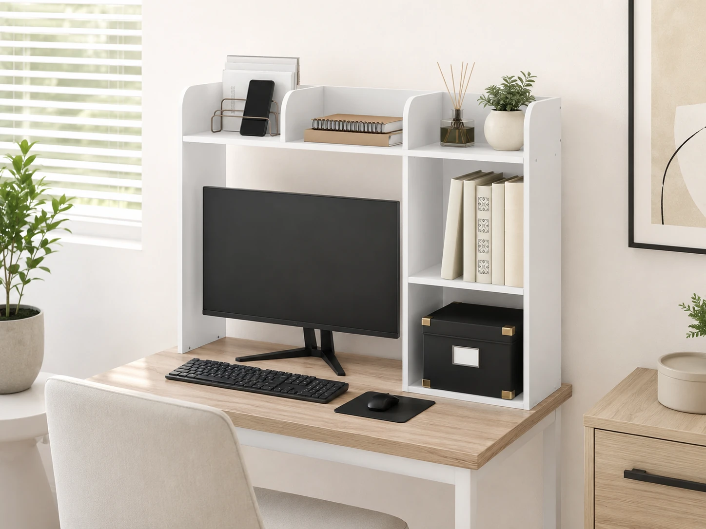 Furinno Classic 5-Shelf Desktop Hutch, 37-inch Wide