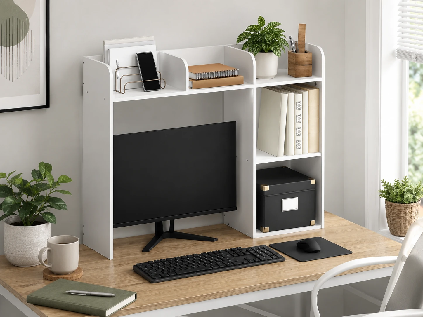 Furinno Classic 5-Shelf Desktop Hutch, 37-inch Wide