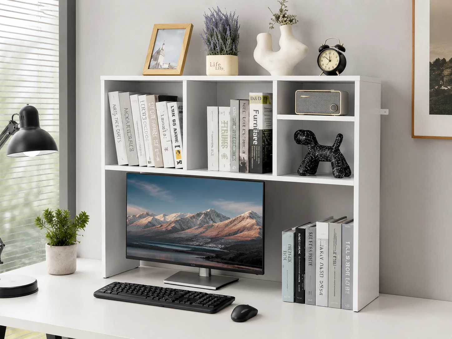 VEVOR Desktop Bookshelf, 5 Shelves, White