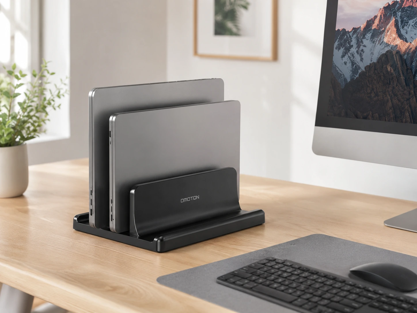 OMOTON Dual Vertical Laptop Stand (Black)