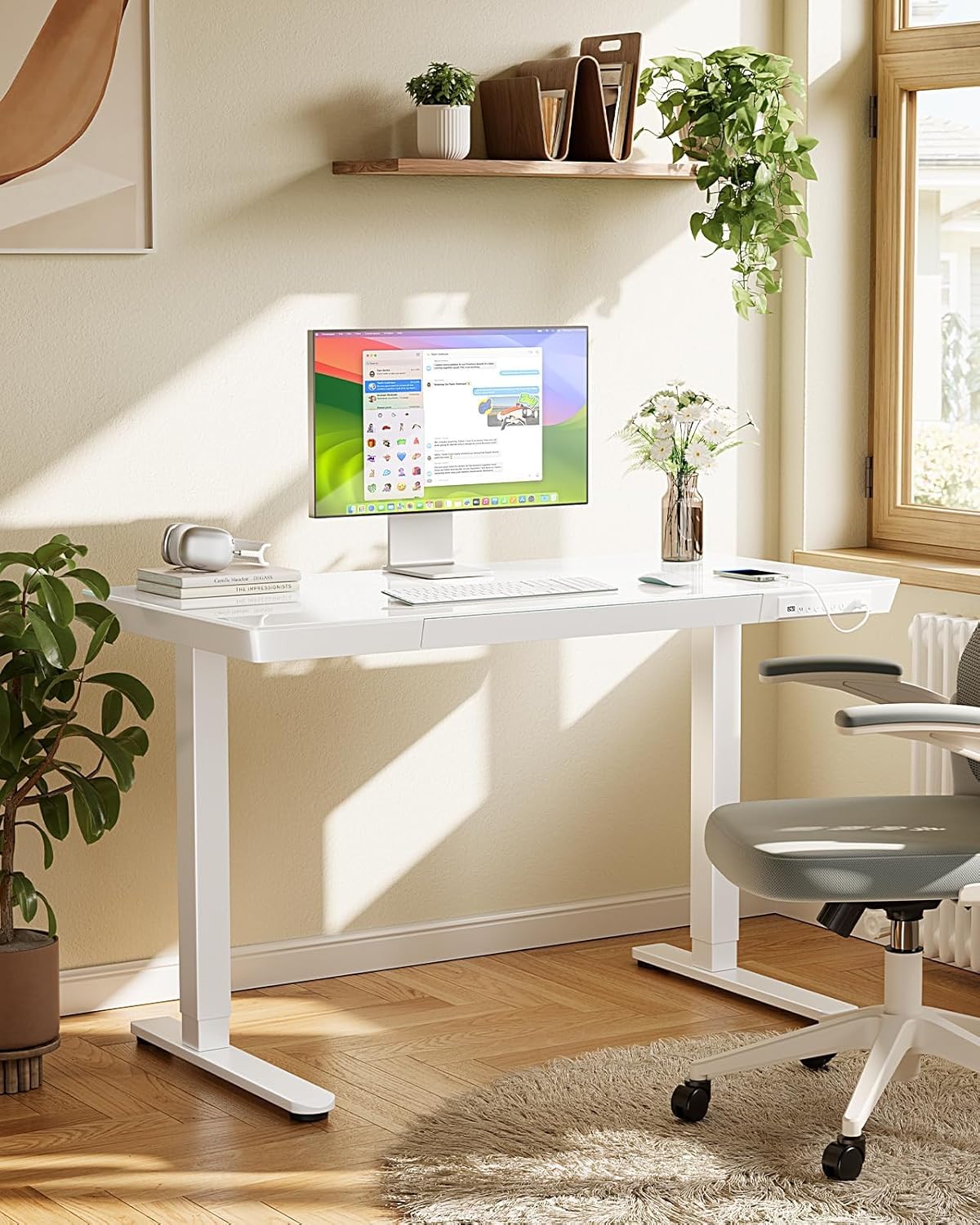 Marsail 48x24 inch Glass Standing Desk Dry-Erase