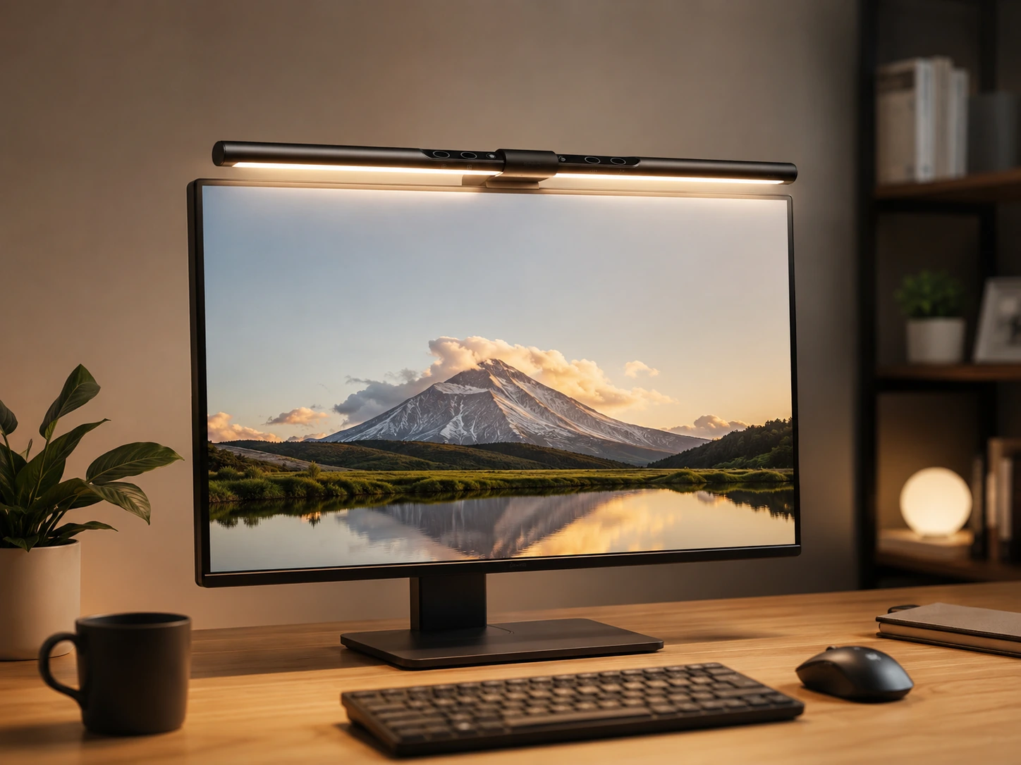 Quntis Computer Monitor Lamp, Auto-Dimming, Touch Control, 900 Lux