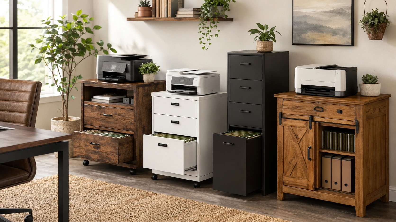 Best printer stands with file drawers for home offices