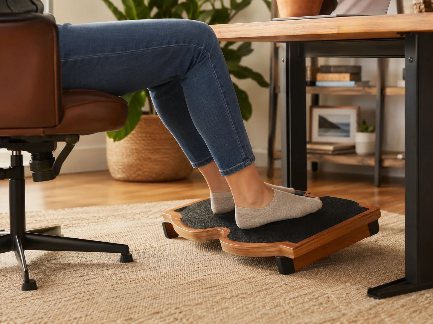 StrongTek Ergonomic Wood Foot Rest
