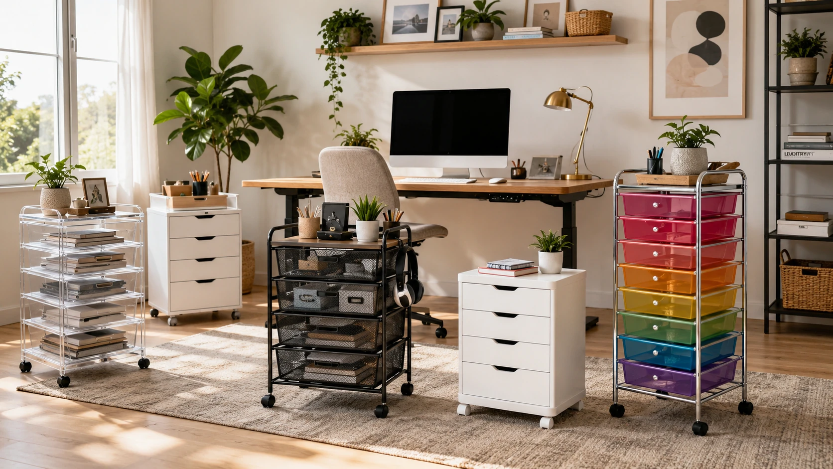 Best rolling carts with drawers for home offices