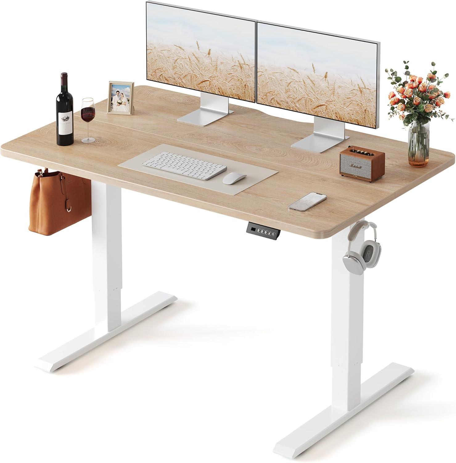 FEZIBO 48x24 inch Electric Standing Desk Maple