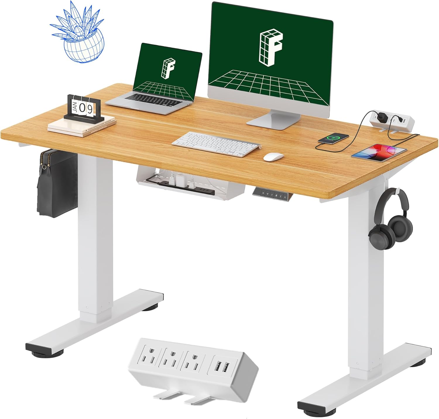 FLEXISPOT EN2 48 inch Standing Desk with Power Strip