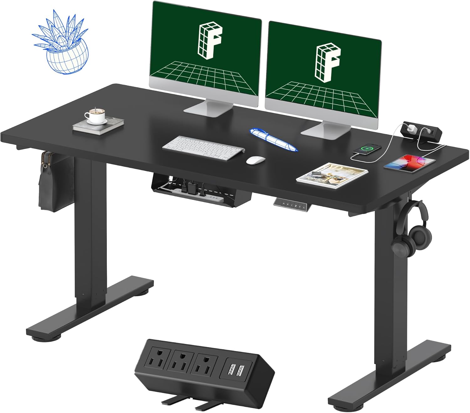 FLEXISPOT EN2 55 inch Standing Desk with Power Strip