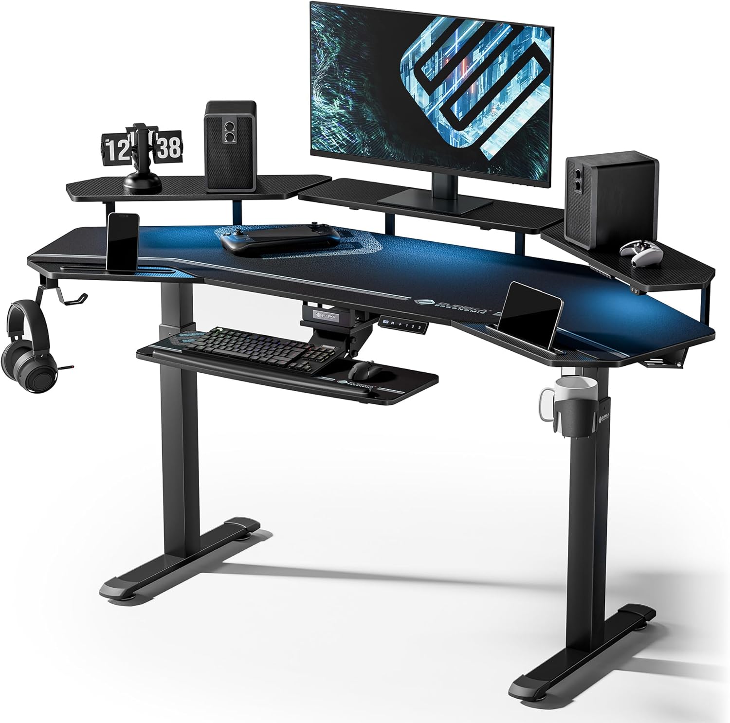 EUREKA ERGONOMIC 72 inch Wing-Shaped Gaming Desk