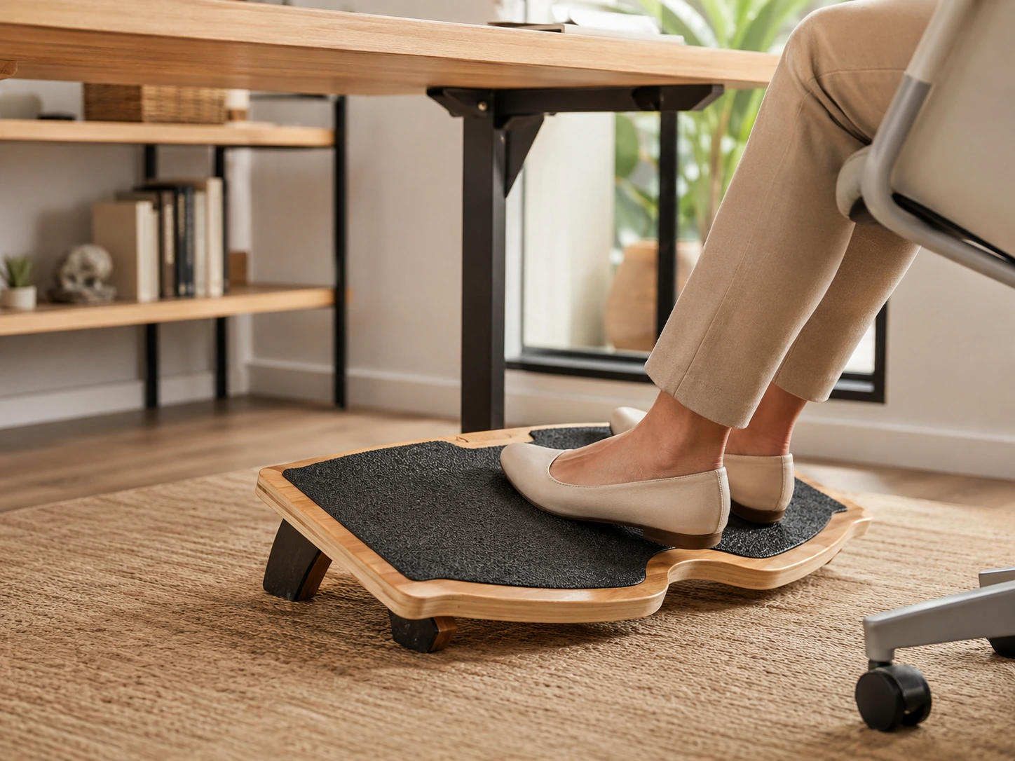 StrongTek Ergonomic Wood Foot Rest