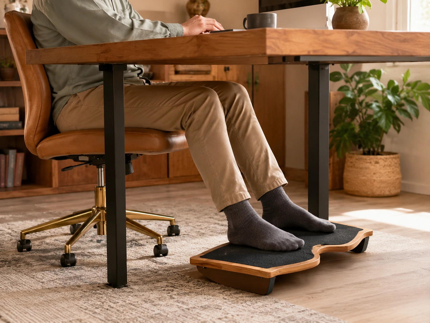 StrongTek Ergonomic Wood Foot Rest
