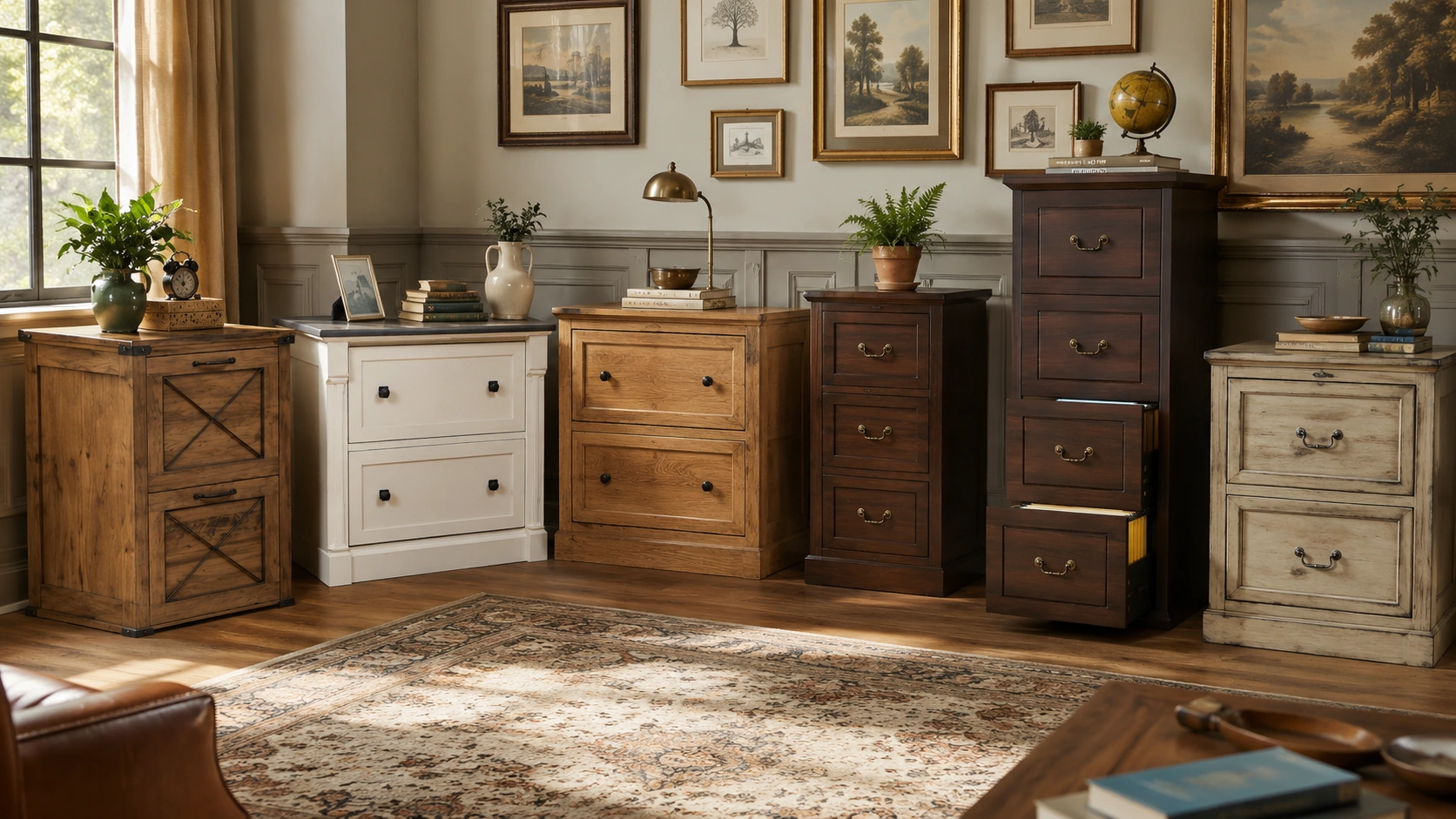 Best vintage-style and rustic wood file cabinets for home office