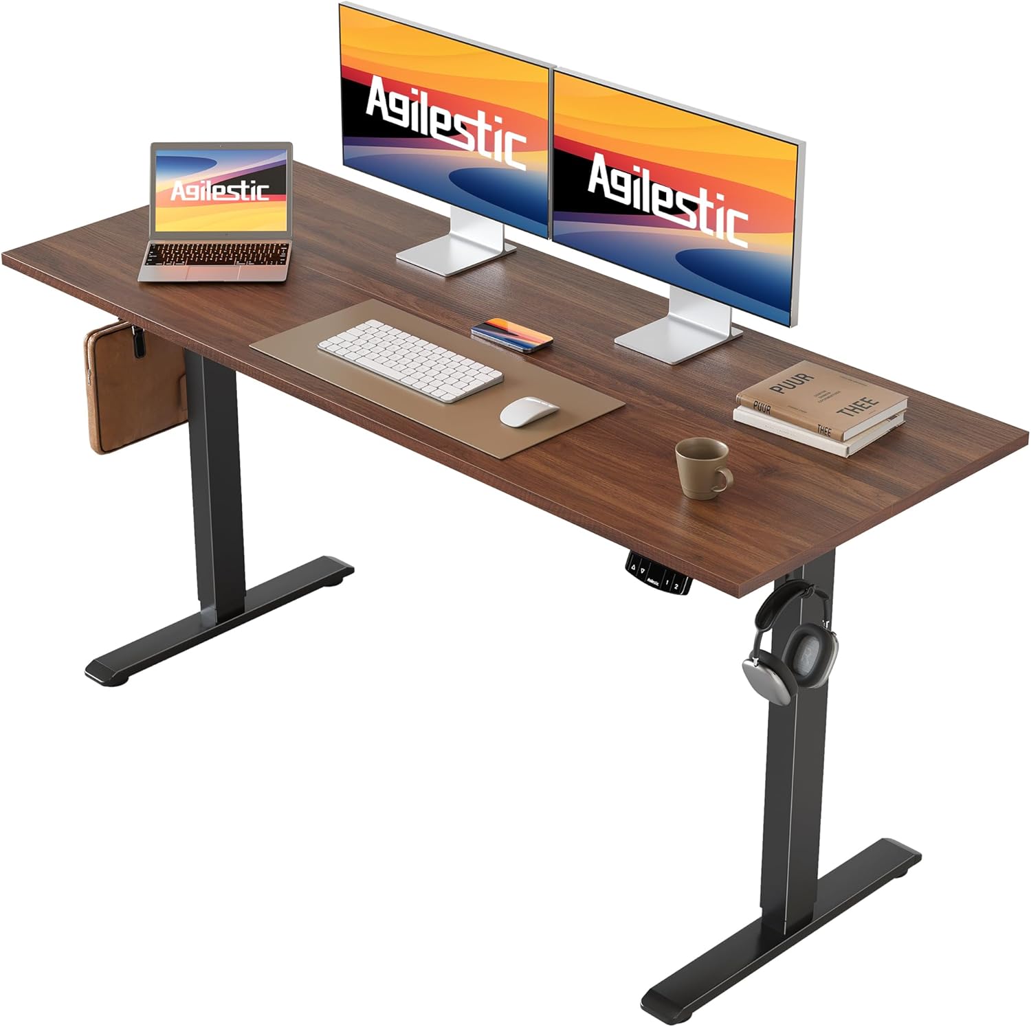 Agilestic 55x24 inch Dark Walnut Standing Desk