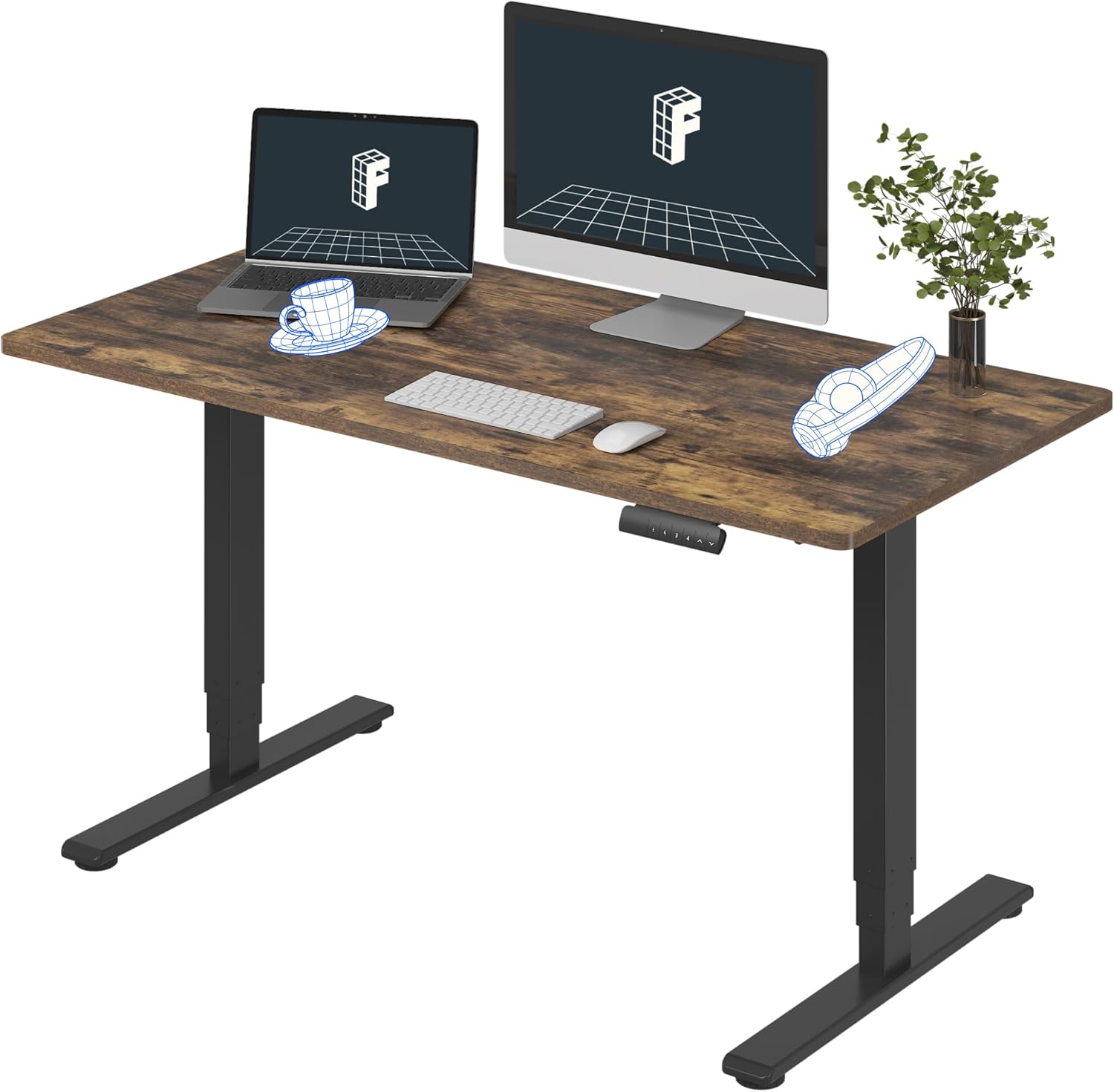 FLEXISPOT E6 55x28 inch Special Walnut Standing Desk