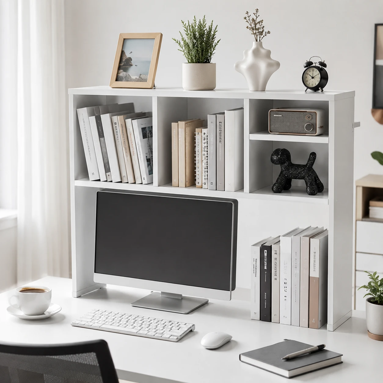 VEVOR Desktop Bookshelf, 5 Shelves, White
