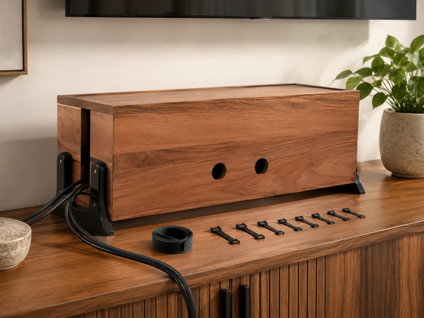 COREMINDED XL Solid Wood Cable Management Box