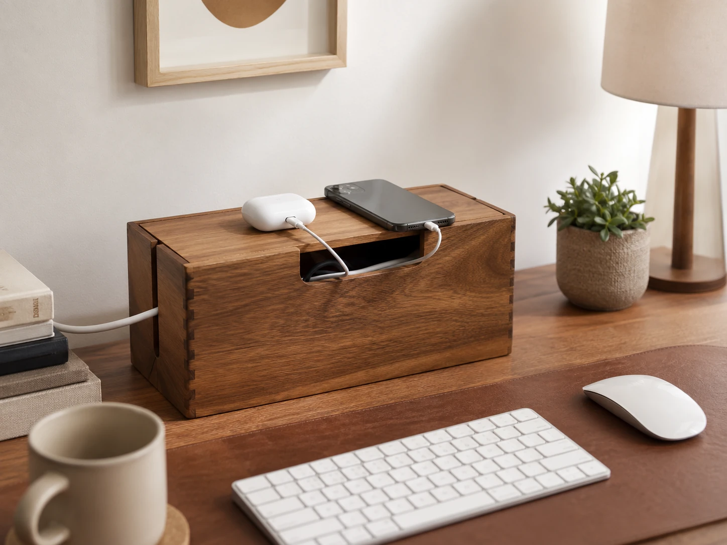 LiTY Acacia Wood Cable Management Box