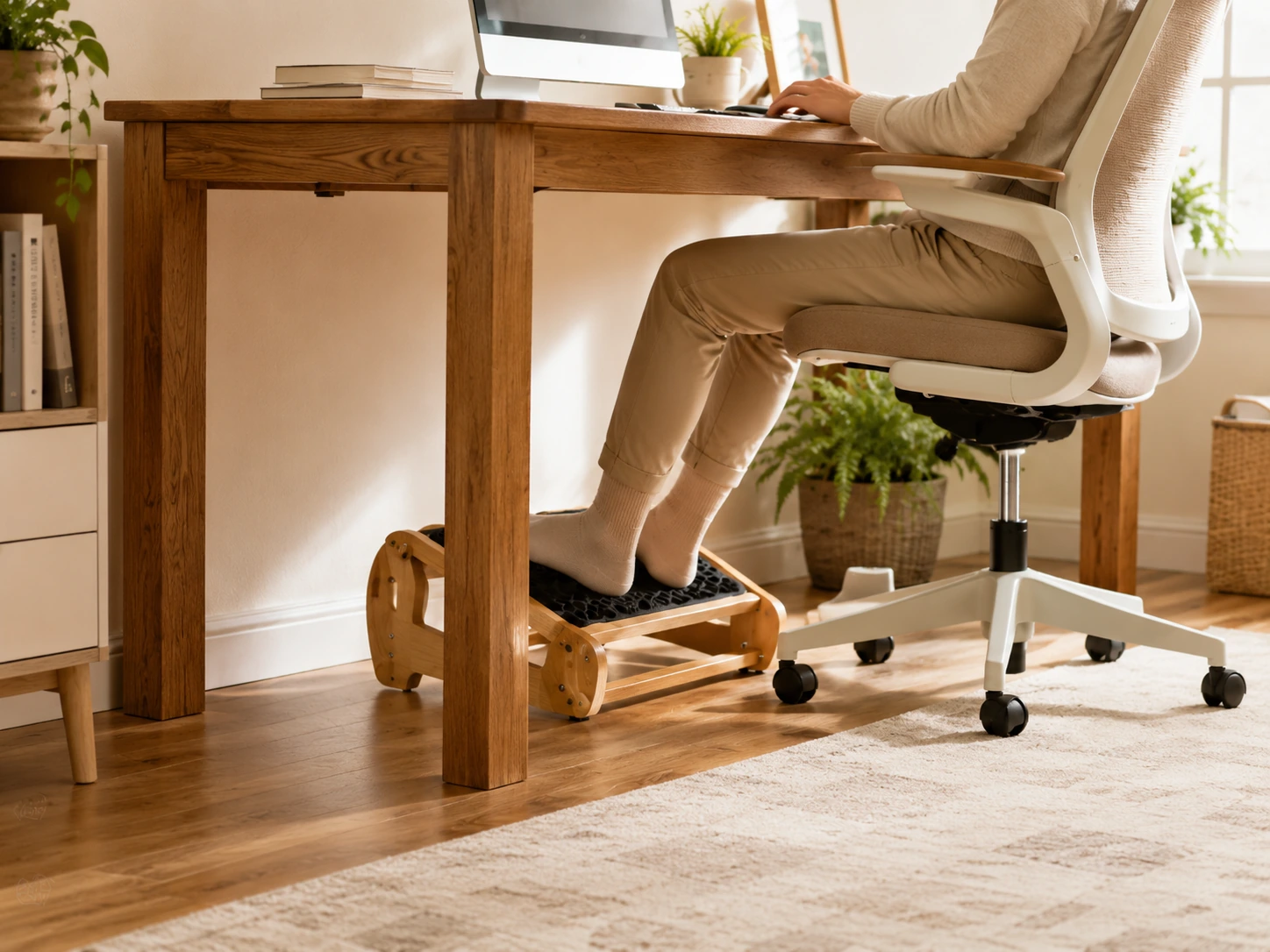 StrongTek Adjustable Wood Footrest