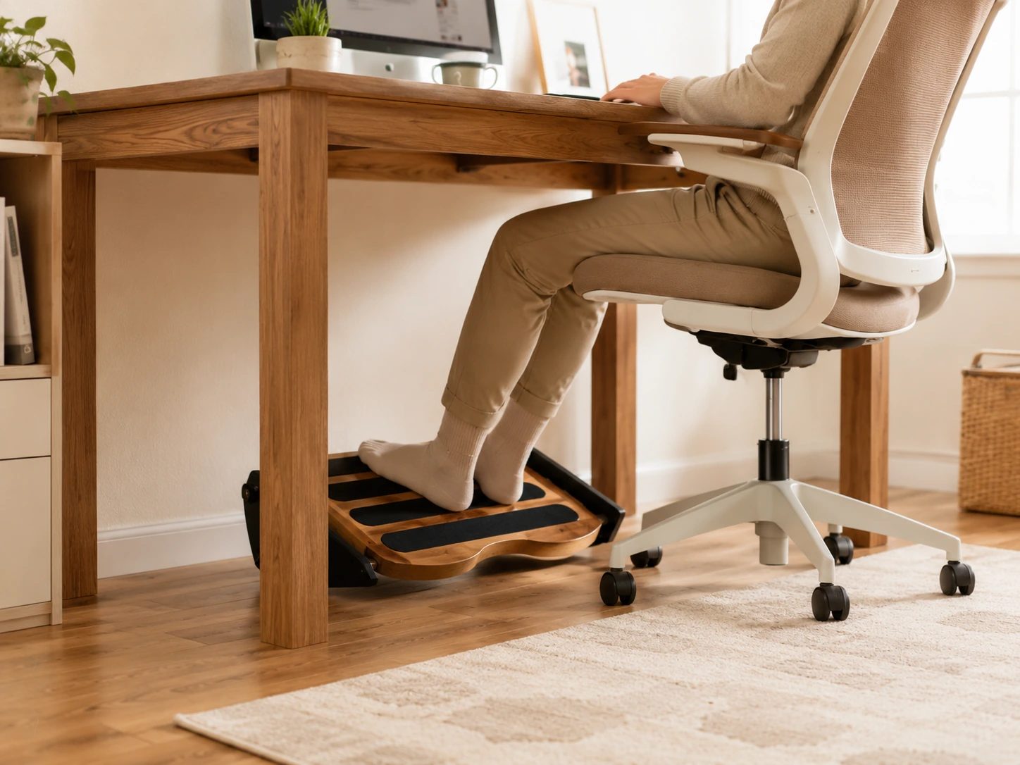StrongTek Ergonomic Wood Foot Rest